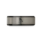 thoughtful presents for parents – black & grey tungsten gazelle wedding band
