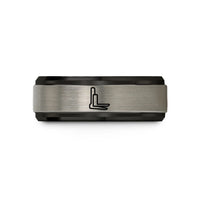 mother's day presents – black & grey tungsten pallet forks wedding band