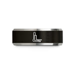 personalized present for mom – black & silver tungsten pallet forks wedding band