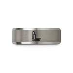 mother's day presents – black & silver tungsten pallet forks wedding band