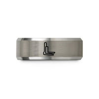 mother's day presents – black & silver tungsten pallet forks wedding band