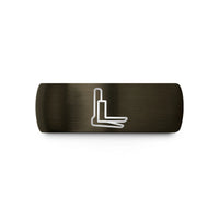 personalized present for mom – gunmetal & black tungsten pallet forks wedding band