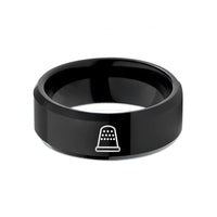 special presents for women – black tungsten thimble wedding band