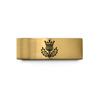 tungsten ring present – gold tungsten thistle crown wedding band