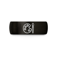 personalized presents for parents – black tungsten artist palette brush wedding band