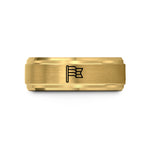 laser engraved rings – gold tungsten genderfluid flag wedding band