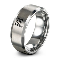 unique presents for her – silver tungsten genderfluid flag ring