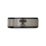 custom rings for couples – black & grey tungsten stage piano stand wedding band