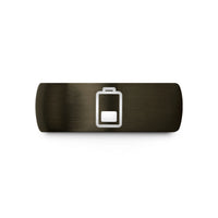 presents for ladies birthday – gunmetal & black tungsten battery symbol wedding band