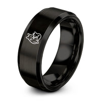 unique presents for her – black tungsten fox nuzzle ring