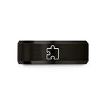 unique presents for her – black tungsten jigsaw wedding band