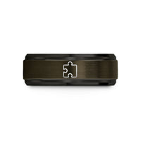 personalized presents for her – gunmetal & black tungsten jigsaw wedding band