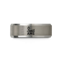 perfect presents for wife – black & silver tungsten ams wedding band