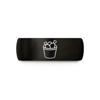 best holiday presents women – black & rose gold tungsten fried chicken bucket wedding band