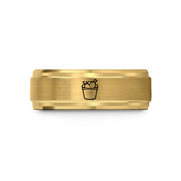 best holiday presents women – gold tungsten fried chicken bucket wedding band