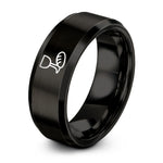 tungsten rings for men – black tungsten chalice bread ring