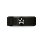 unique presents for husband – black tungsten king crown wedding band