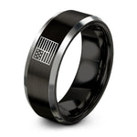 holiday presents for spouse – black & gray tungsten usa flag ring