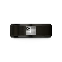 unique presents for him – black tungsten usa flag wedding band