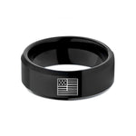 christmas ideas for husband – black tungsten usa flag wedding band