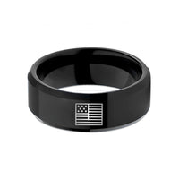 christmas ideas for husband – black tungsten usa flag wedding band
