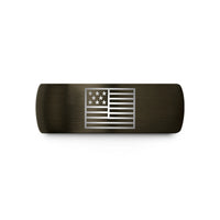 unique presents for him – gunmetal & black tungsten usa flag wedding band