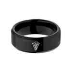 best present for him – black tungsten veterinary caduceus wedding band