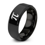 affordable presents for her – black tungsten pi symbol ring