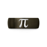 affordable presents for her – gunmetal & black tungsten pi symbol wedding band