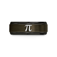affordable presents for her – gunmetal & black tungsten pi symbol wedding band