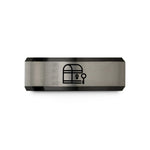 perfect presents for parents – black & blue & silver tungsten treasure chest key wedding band