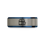 top christmas presents women – black & blue & grey tungsten treasure chest key wedding band