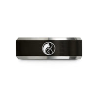 unique holiday presents mom – black & gray tungsten yin yang cat wedding band