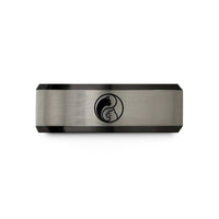 unique holiday presents mom – black & gray tungsten yin yang cat wedding band