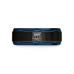 friendship rings for her – black & blue tungsten hydro dam wedding band