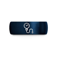 engraved rings for friends – blue tungsten pressure gauge wedding band