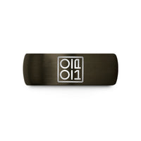 personalized presents for girlfriend – gunmetal & blue tungsten binary 0101 pattern wedding band
