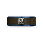 personalized presents for girlfriend – gunmetal & blue tungsten binary 0101 pattern wedding band