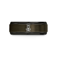unique presents for girlfriend – gunmetal & black tungsten pantograph wedding band