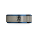 graduation present for him – black & blue & silver tungsten nymph wedding band