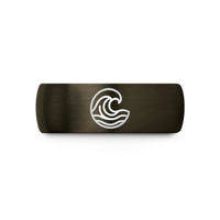 tungsten rings for men – gunmetal & blue tungsten waves wedding band