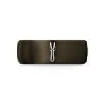 men’s titanium wedding band – gunmetal & black tungsten carving fork wedding band