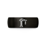 marine themed presents men – black tungsten construction crane wedding band