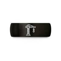marine themed presents men – black tungsten construction crane wedding band