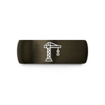 special presents for him – gunmetal & black tungsten construction crane wedding band