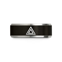 special presents for men – black & grey tungsten delta wedding band