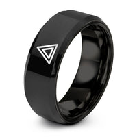 unique presents for him – black tungsten delta ring