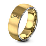 Gifts for A Marine Man – gold & gray tungsten vietnam map ring