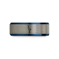 best presents for new moms – black & blue & grey tungsten handstand gym rings wedding band