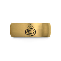 new mom keepsake present – gold & gray tungsten meat sweats wedding band
